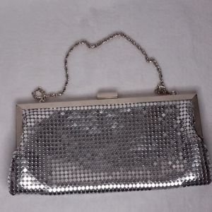 Fashion Mesh Evening Clutch Purse Silver Tone